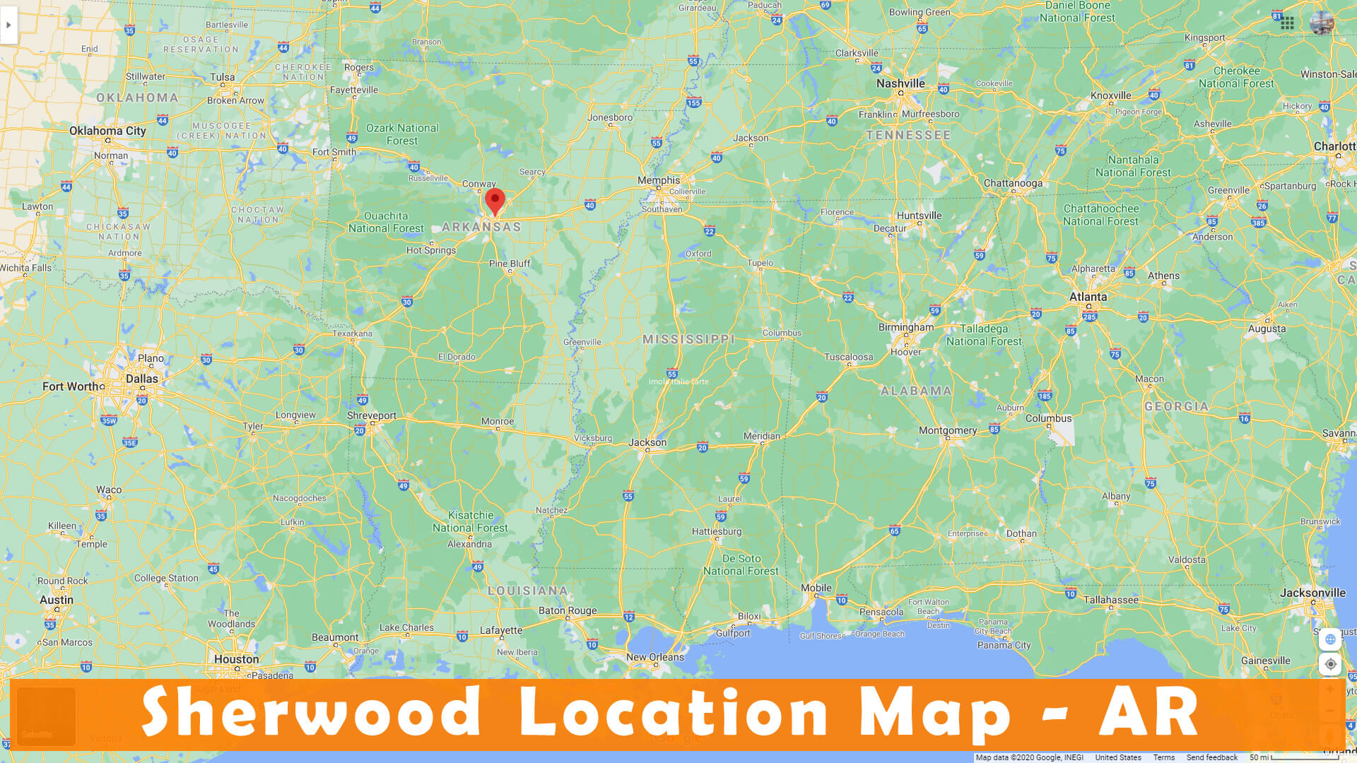 Sherwood Location Map Arkansas